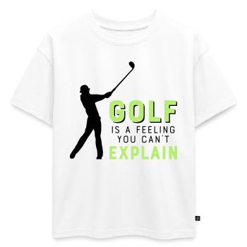 Le golf - T-shirt enfant oversize en coton biologique Premium - blanc - Devant - AI Model Kid Male (0cm)