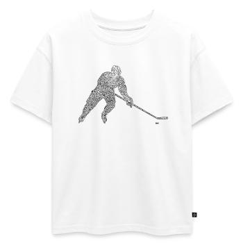 hockey - T-shirt enfant oversize en coton biologique Premium - blanc - Devant - AI Model Kid Male (0cm)