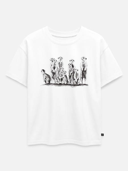 Erdmännchen - Oversized Kinder Premium Organic T-Shirt - Weiß