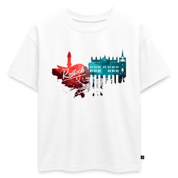 Horizon de Rostock - T-shirt enfant oversize en coton biologique Premium - blanc - Devant - AI Model Kid Male (0cm)