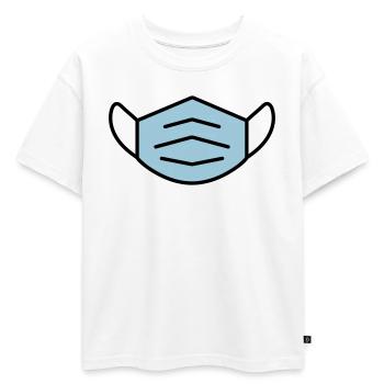 Grand vecteur d'un masque - T-shirt enfant oversize en coton biologique Premium - blanc - Devant - AI Model Kid Male (0cm)