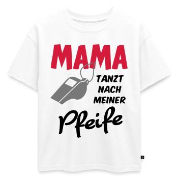 Kind Baby Geburtstag Geschenk Sprüche Mama Pfeife - Oversized Kinder Premium Organic T-Shirt - Weiß - Vorne - AI Model Kid Male (0cm)