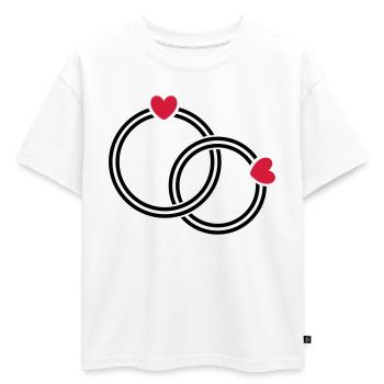 Les alliances - T-shirt enfant oversize en coton biologique Premium - blanc - Devant - AI Model Kid Male (0cm)