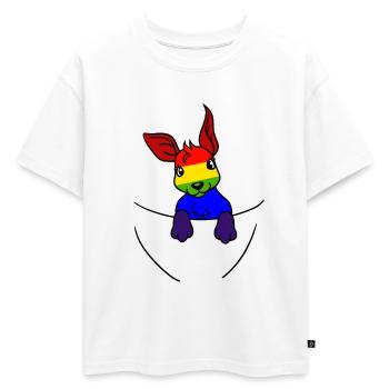 Koala LGBT Drapeau Arc-en-ciel Gay Pride Gay - T-shirt enfant oversize en coton biologique Premium - blanc - Devant - AI Model Kid Male (0cm)