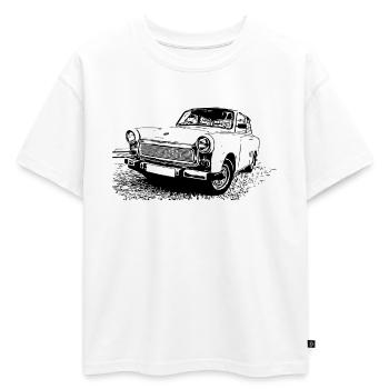  P 601 S - T-shirt enfant oversize en coton biologique Premium - blanc - Devant - AI Model Kid Male (0cm)