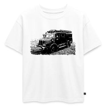 Brigade de pompiers IFA H3A - T-shirt enfant oversize en coton biologique Premium - blanc - Devant - AI Model Kid Male (0cm)