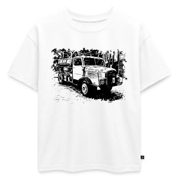 IFA Horch Camion Benne basculante - T-shirt enfant oversize en coton biologique Premium - blanc - Devant - AI Model Kid Male (0cm)