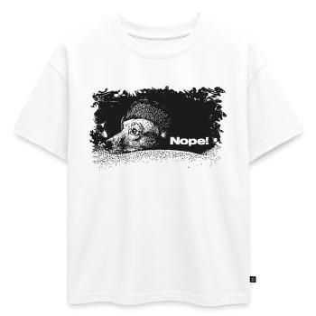 Non, pas aujourd’hui - T-shirt enfant oversize en coton biologique Premium - blanc - Devant - AI Model Kid Male (0cm)