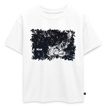Carpe Koi - T-shirt enfant oversize en coton biologique Premium - blanc - Devant - AI Model Kid Male (0cm)