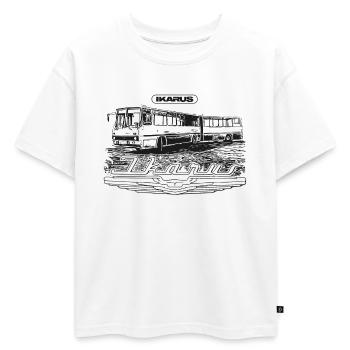 Ikarus - bus articulé - T-shirt enfant oversize en coton biologique Premium - blanc - Devant - AI Model Kid Male (0cm)