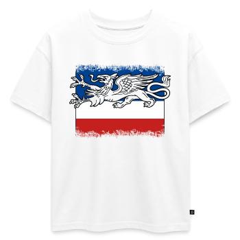 Rostock - T-shirt enfant oversize en coton biologique Premium - blanc - Devant - AI Model Kid Male (0cm)