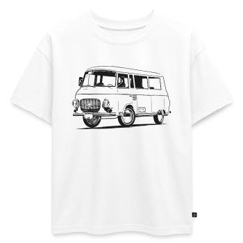 B1000 - T-shirt enfant oversize en coton biologique Premium - blanc - Devant - AI Model Kid Male (0cm)