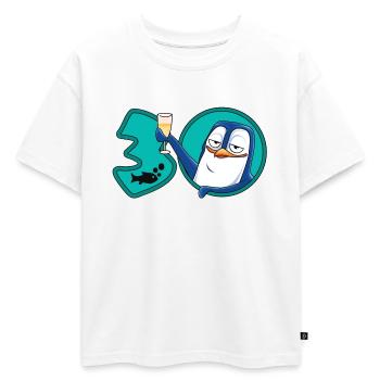 30 ans anniversaire pingouin - T-shirt enfant oversize en coton biologique Premium - blanc - Devant - AI Model Kid Male (0cm)