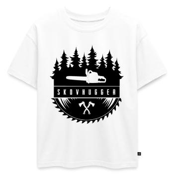 Bûcheron - T-shirt enfant oversize en coton biologique Premium - blanc - Devant - AI Model Kid Male (0cm)