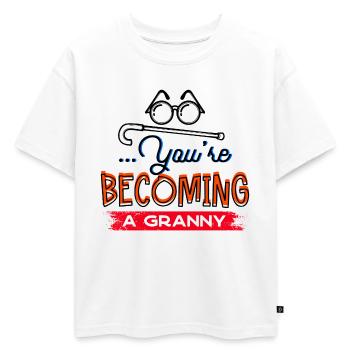 Lunettes Déficience visuelle Grand-mère Déclaration Grand-mère - T-shirt enfant oversize en coton biologique Premium - blanc - Devant - AI Model Kid Male (0cm)