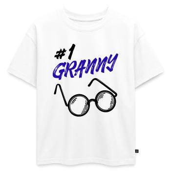 Grand-mère Lunettes Déclaration Grand-mère Meilleure grand-mère - T-shirt enfant oversize en coton biologique Premium - blanc - Devant - AI Model Kid Male (0cm)