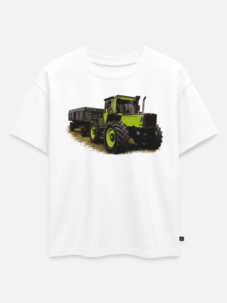 MB trac 1600 turbo with trailer - Oversized Kids' Premium Organic T-Shirt - white