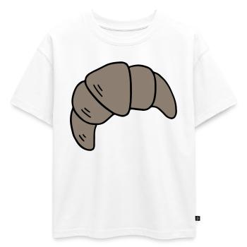 Croissant - T-shirt enfant oversize en coton biologique Premium - blanc - Devant - AI Model Kid Male (0cm)
