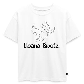 kloana Spotz-kleiner Spatz, dialecte autrichien - T-shirt enfant oversize en coton biologique Premium - blanc - Devant - AI Model Kid Male (0cm)