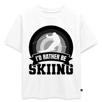 Je préfère aller skier - T-shirt enfant oversize en coton biologique Premium - blanc - Devant - AI Model Kid Male (0cm)