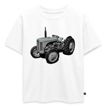 Vieux tracteur Fergie TE20 - T-shirt enfant oversize en coton biologique Premium - blanc - Devant - AI Model Kid Male (0cm)