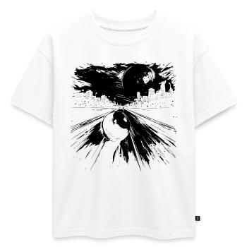 Bowling - T-shirt enfant oversize en coton biologique Premium - blanc - Devant - AI Model Kid Male (0cm)