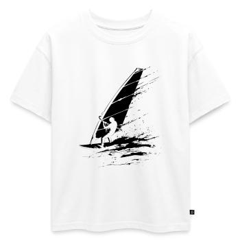 Véliplanchistes - T-shirt enfant oversize en coton biologique Premium - blanc - Devant - AI Model Kid Male (0cm)