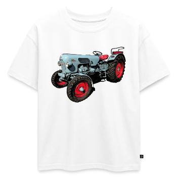 Eicher Tiger EM 235 - T-shirt enfant oversize en coton biologique Premium - blanc - Devant - AI Model Kid Male (0cm)