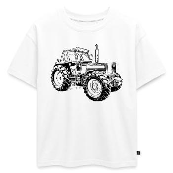 Tracteur Turbo DT 160 90 - T-shirt enfant oversize en coton biologique Premium - blanc - Devant - AI Model Kid Male (0cm)