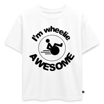 Je suis génial. Je suis un grand rouleur* - T-shirt enfant oversize en coton biologique Premium - blanc - Devant - AI Model Kid Male (0cm)