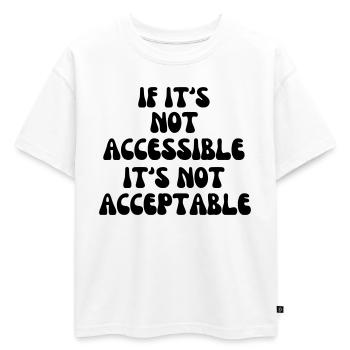 Non acceptable s’il n’est pas accessible* - T-shirt enfant oversize en coton biologique Premium - blanc - Devant - AI Model Kid Male (0cm)