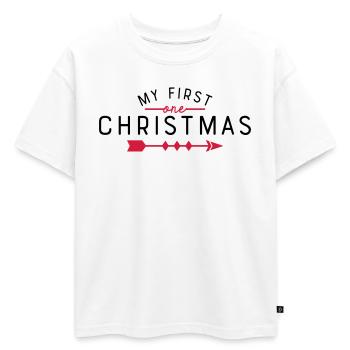 mon premier Noël - T-shirt enfant oversize en coton biologique Premium - blanc - Devant - AI Model Kid Male (0cm)