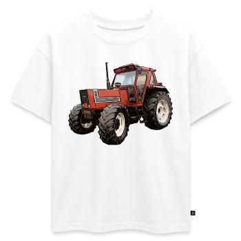 Légende agricole en rouge - T-shirt enfant oversize en coton biologique Premium - blanc - Devant - AI Model Kid Male (0cm)