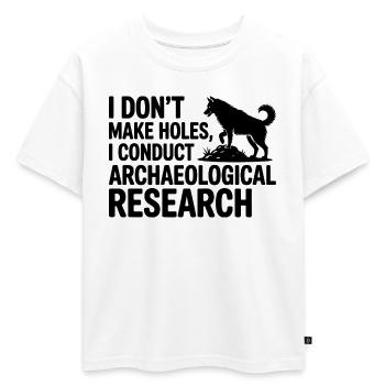 Husky Recherche archéologique Chien drôle - T-shirt enfant oversize en coton biologique Premium - blanc - Devant - AI Model Kid Male (0cm)