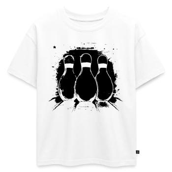 Graphiques de bowling - T-shirt enfant oversize en coton biologique Premium - blanc - Devant - AI Model Kid Male (0cm)