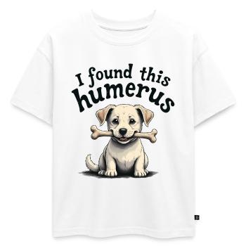 J’ai trouvé cet humérus - T-shirt enfant oversize en coton biologique Premium - blanc - Devant - AI Model Kid Male (0cm)