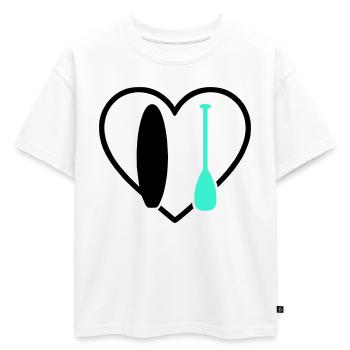 Paddle SUP Heart Board Wave Water Sport - T-shirt enfant oversize en coton biologique Premium - blanc - Devant - AI Model Kid Male (0cm)