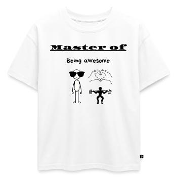 Maître de l’Être Génial - T-shirt enfant oversize en coton biologique Premium - blanc - Devant - AI Model Kid Male (0cm)