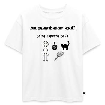 Maître de la superstition - T-shirt enfant oversize en coton biologique Premium - blanc - Devant - AI Model Kid Male (0cm)