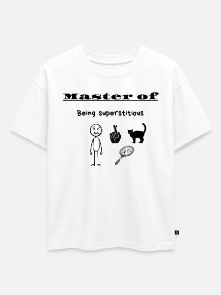 Meister des Abergläubischen Seins - Oversized Kinder Premium Organic T-Shirt - Weiß