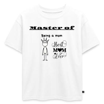 Maître d’être maman - T-shirt enfant oversize en coton biologique Premium - blanc - Devant - AI Model Kid Male (0cm)