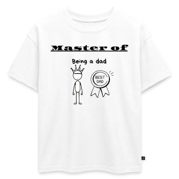 Maître d’être père - T-shirt enfant oversize en coton biologique Premium - blanc - Devant - AI Model Kid Male (0cm)