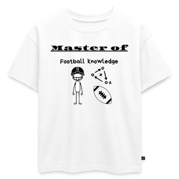 Maîtrise en connaissances du football - T-shirt enfant oversize en coton biologique Premium - blanc - Devant - AI Model Kid Male (0cm)