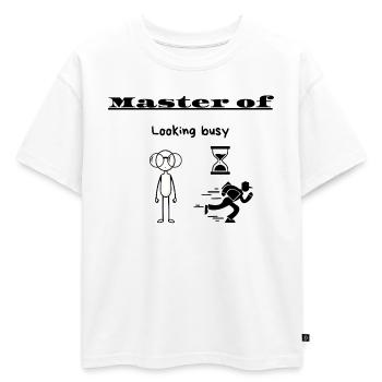 Maître de l’apparence occupée - T-shirt enfant oversize en coton biologique Premium - blanc - Devant - AI Model Kid Male (0cm)