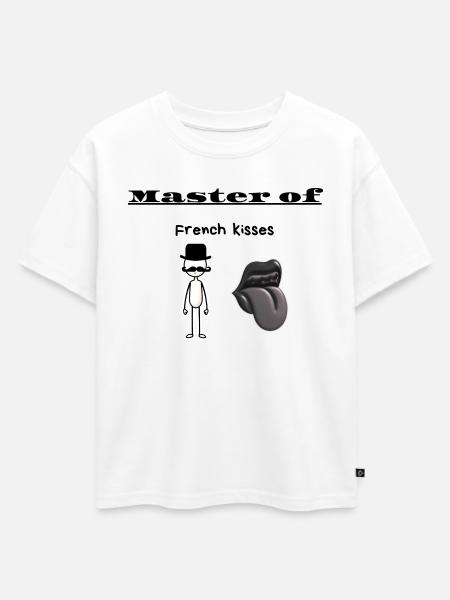 Master of French kisses - Oversized Kids' Premium Organic T-Shirt - white