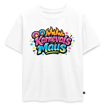 Jeck de la souris de carnaval - motif de l’Alaaf de Cologne - T-shirt enfant oversize en coton biologique Premium - blanc - Devant - AI Model Kid Male (0cm)