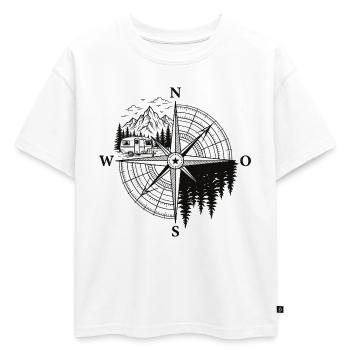 Chemise de camping caravane pour les amateurs de caravanes - T-shirt enfant oversize en coton biologique Premium - blanc - Devant - AI Model Kid Male (0cm)