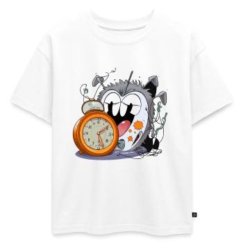 Monstre de la montre sans sommeil - T-shirt enfant oversize en coton biologique Premium - blanc - Devant - AI Model Kid Male (0cm)
