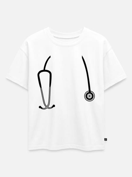 stethoscope - Oversized Kids' Premium Organic T-Shirt - white