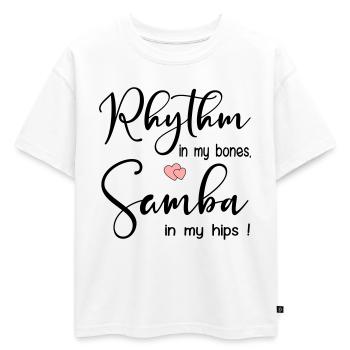 Danse rythmique de samba - T-shirt enfant oversize en coton biologique Premium - blanc - Devant - AI Model Kid Male (0cm)